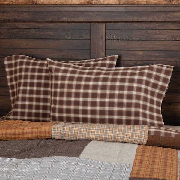 Brown Check Pillow Euro Size – Hallstrom Home