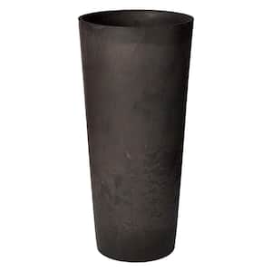 Contempo Tall Round 13 in. x 28 in. Dark Charcoal Marble PSW Planter