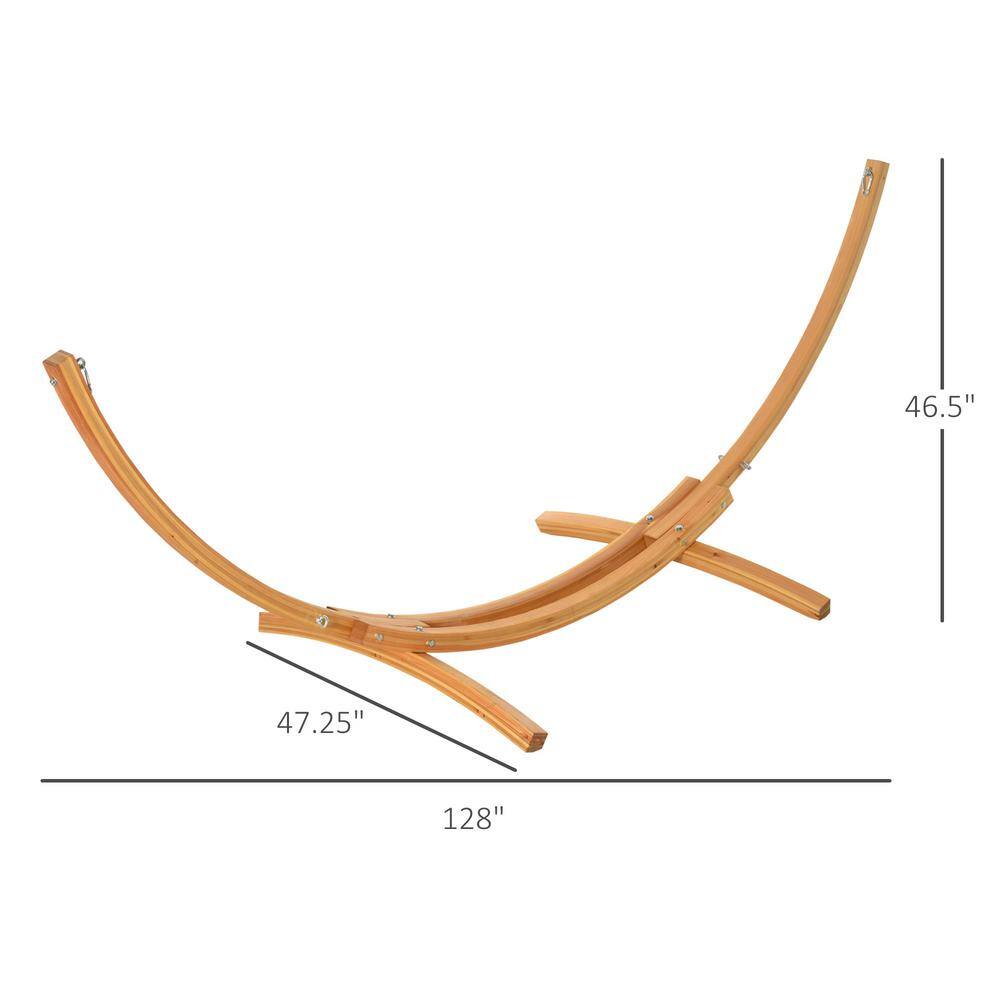 Natural Solid Wood Outdoor Hammock Stand, 128 inches