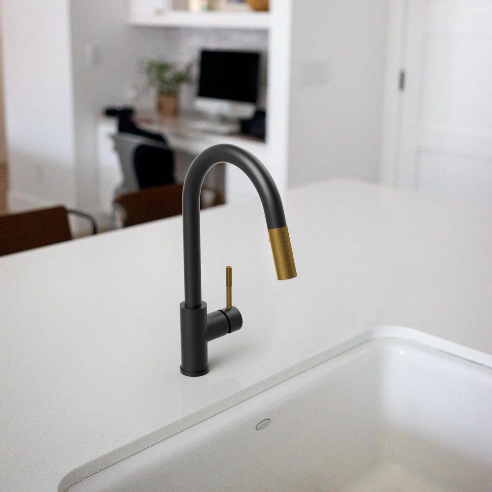 Matte Black 15.9 in. H Pull Down Sprayer Kitchen Faucet with 360° Swivel Spout, 2‑Function Sprayer, 1.8 GPM price history on PriceWatchPro