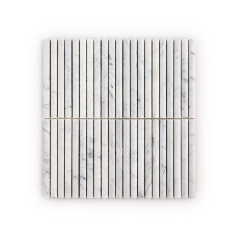 Expose Venato White 11.875 in. x 12 in. Fluted Honed Marble Wall Mosaic Tile (9.89 sq. ft./Case) price history on PriceWatchPro
