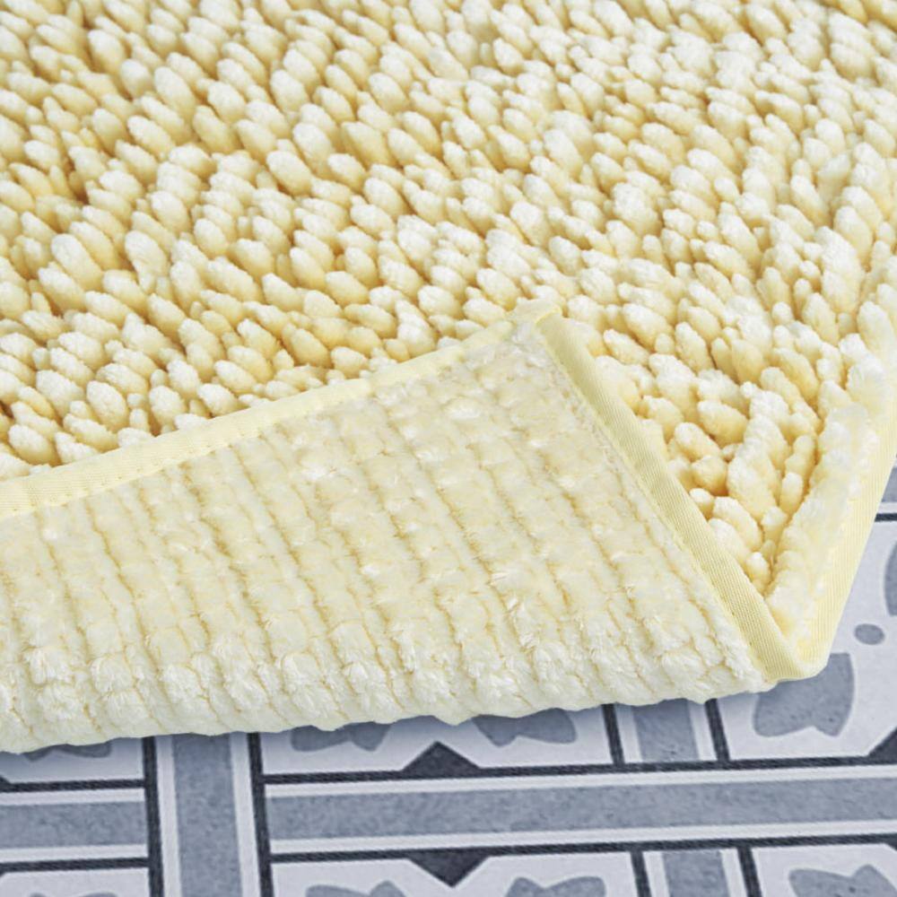 Yellow Chenille Non-Slip 2-Piece Bath Rug Set