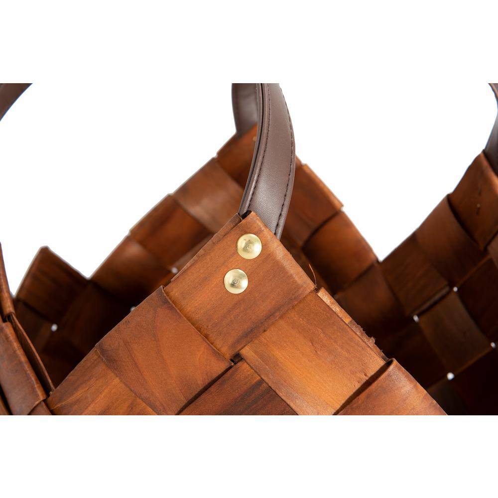 Elegant Rectangular Seagrass Storage Baskets with Leather Handles - Set of 3
