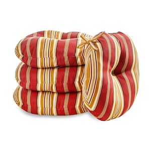 Roma Stripe 18 in. Round Outdoor Seat Cushion (4-Pack)