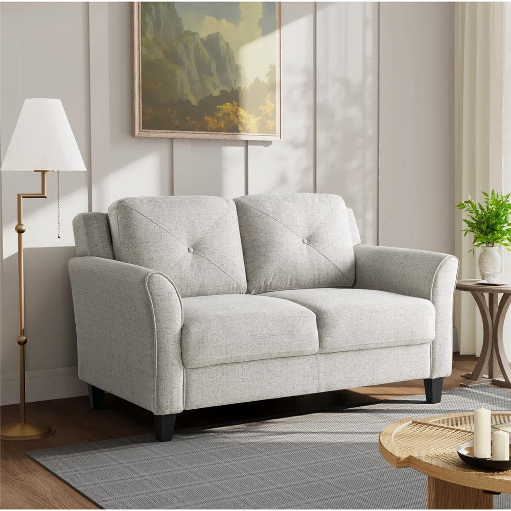 Lifestyle Solutions Harvard 56.3 In. Beige Microfiber 2-seater Loveseat 