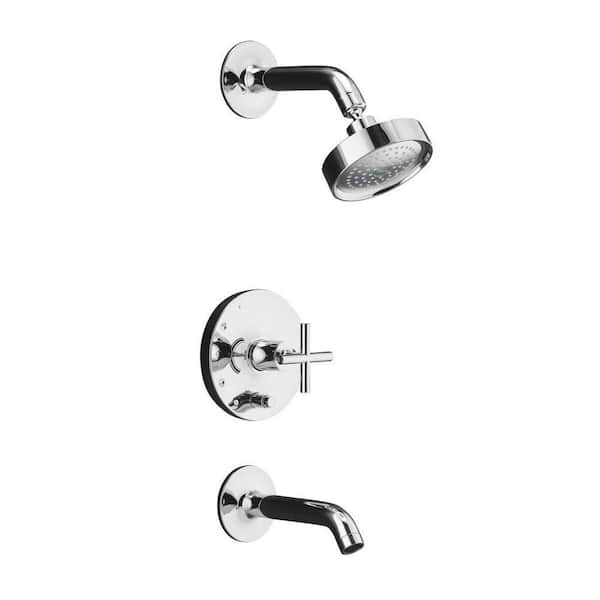 KOHLER Purist 1-Handle Tub and Shower Faucet Trim Only in Polished Chrome (Valve Not Included)