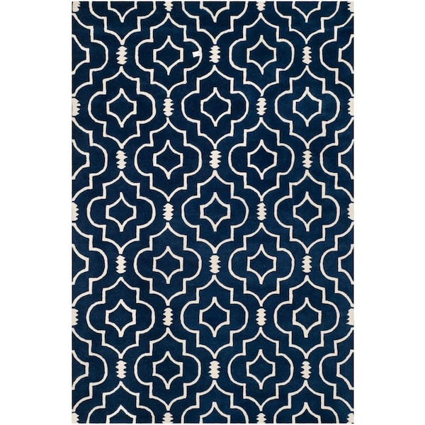 SAFAVIEH Chatham Dark Blue/Ivory 8 ft. x 10 ft. Area Rug