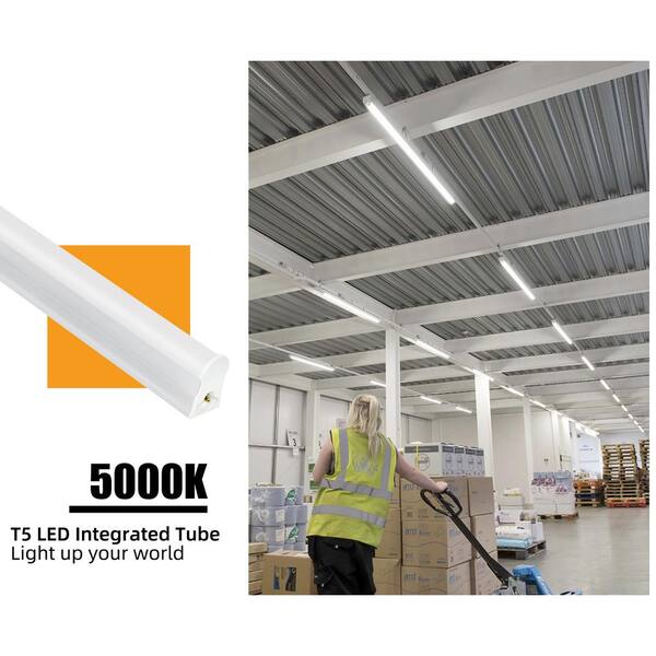 WYZM 4 ft. 80-Watt Equivalent LED T5 Shop Light 5000K ETL Listed, Linkable,2200 Lumens,LED Shop Light(12-Pack)