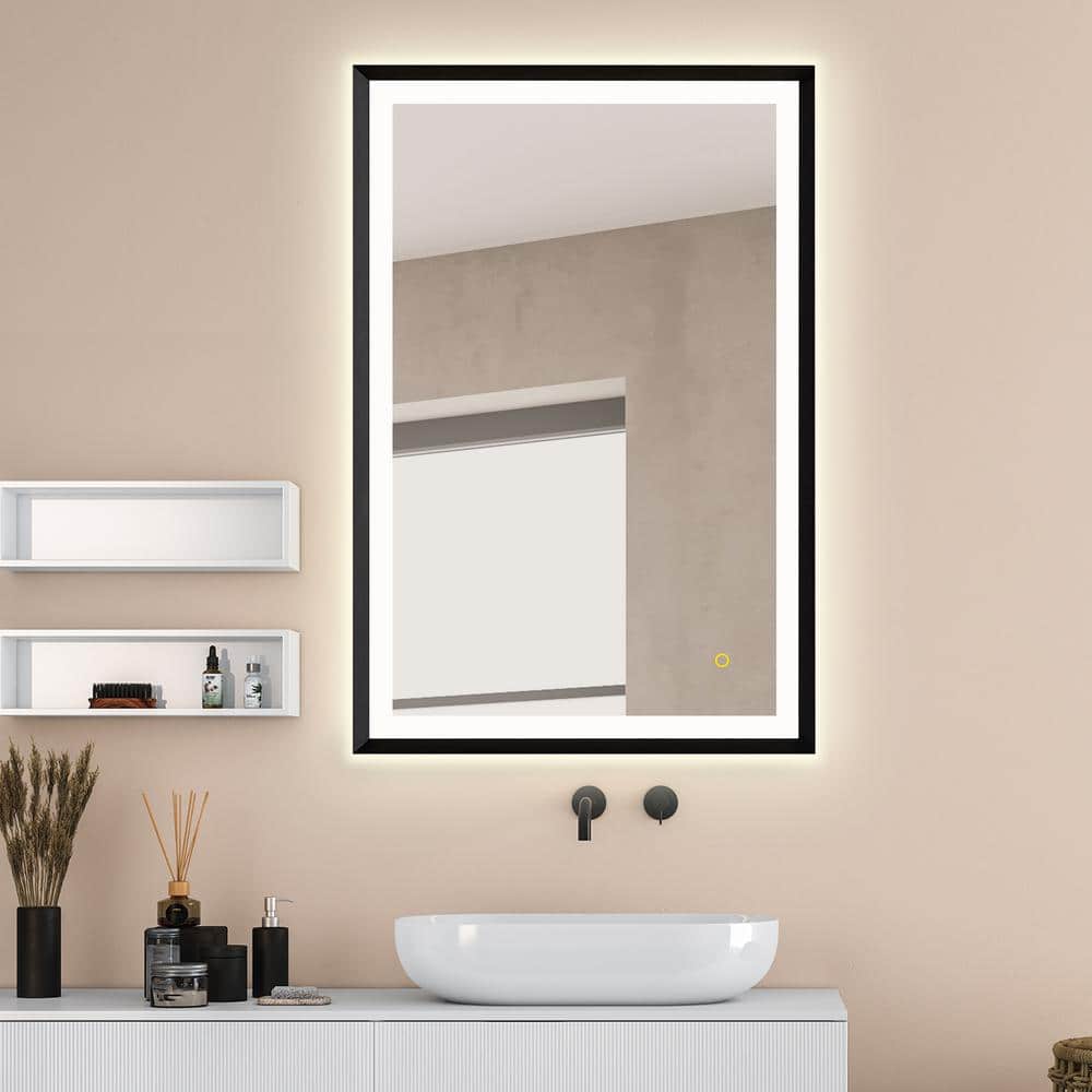 Apollo Gold Rectangular LED Vanity Mirror with Anti-Fog