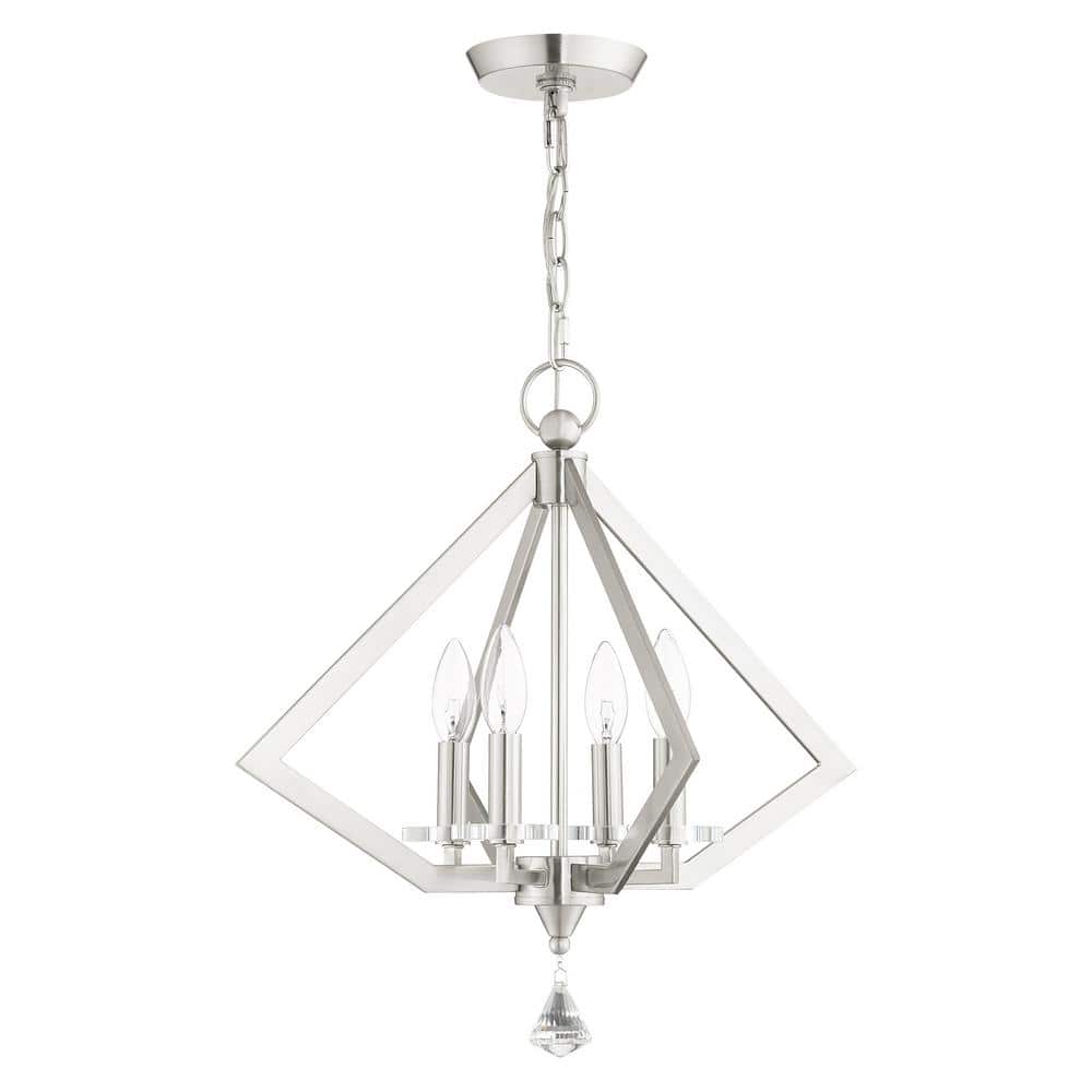 Diamond 4-Light Brushed Nickel Chandelier