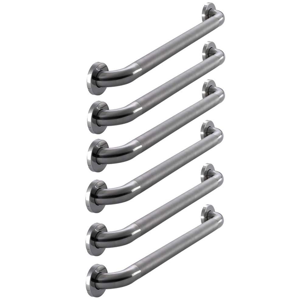 24 in. x 1-1/2 in. Concealed Peened ADA Compliant Grab Bar Combo in Polished Stainless Steel (6-Pack) price history on PriceWatchPro