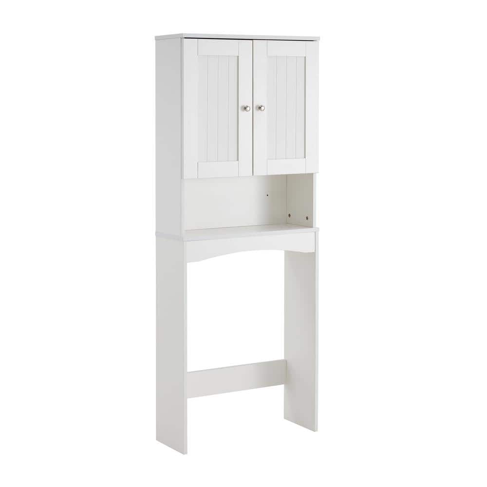 23 in. W x 61 in. H x 9 in. D Matte White MDF Bathroom Over-the-Toilet Stor
