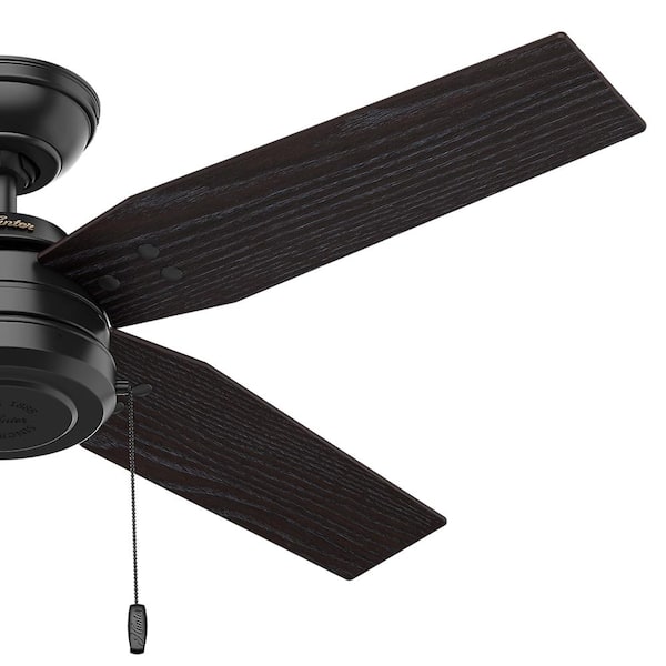 Details about   Hunter Fan 44 in Casual Matte Black Outdoor Ceiling Fan w 6 Blades Wall Control 