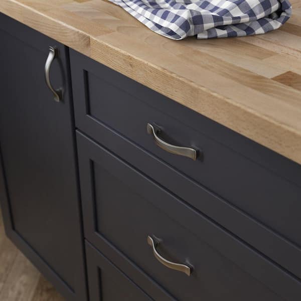 Step Edge 3 or 3-3/4 in. (76/96 mm) Classic Satin Nickel Cabinet Drawer Pull