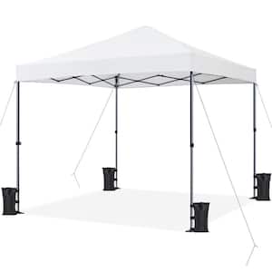 8 ft x 8 ft. Pop-up Canopy with One-Push-To-Lock White