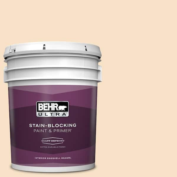 BEHR ULTRA 5 gal. #M250-1 Frosting Cream Extra Durable Eggshell Enamel Interior Paint & Primer