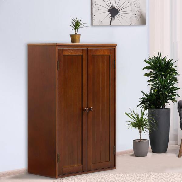 Good Gracious Walnut Small Storage Cabinet With Adjustable Shelf And Double Doors Hdjhs21025 Wnt Good Gracious Walnut Small Storage, Small Storage Cabinet With Doors And Shelves