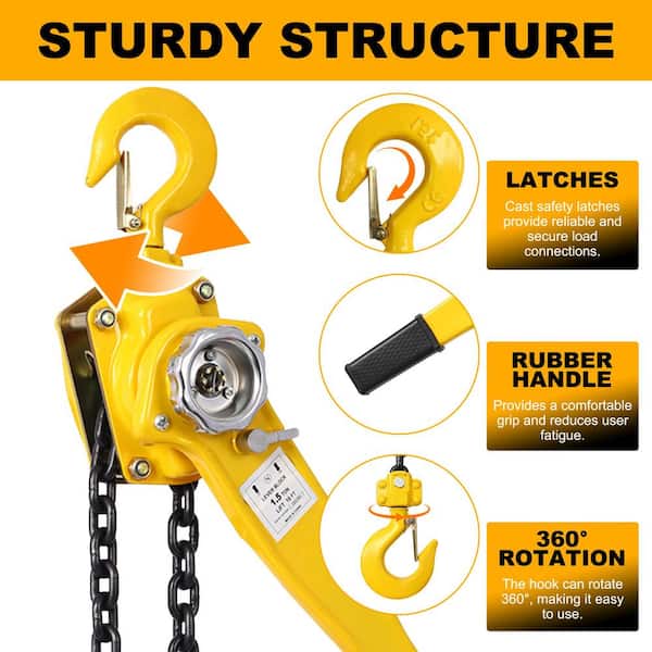 maocao hoom Lever Chain Hoist 3 Ton 6600 lbs. Capacity 20 ft