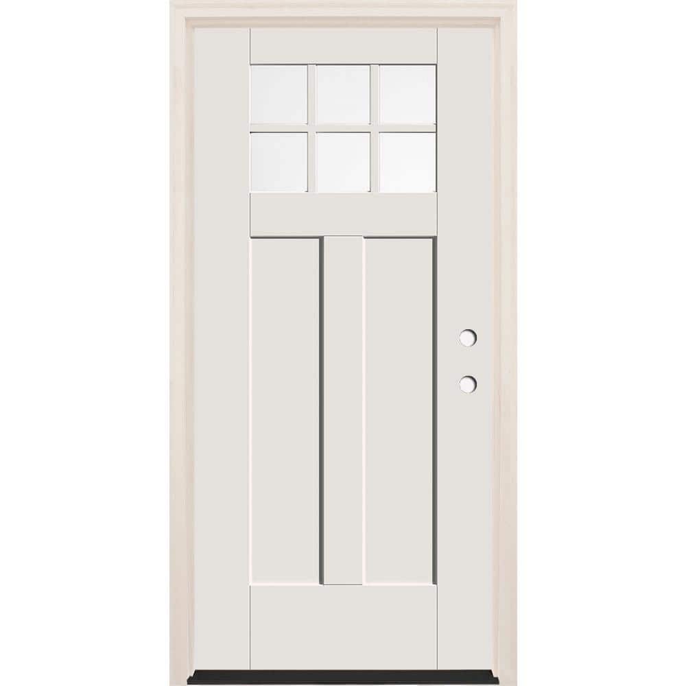 36 in. x 80 in. Left-Hand Clear Glass Unfinished Fiberglass Prehung Front Door with 6-9/16 in. Frame and Bronze Hinges price history on PriceWatchPro