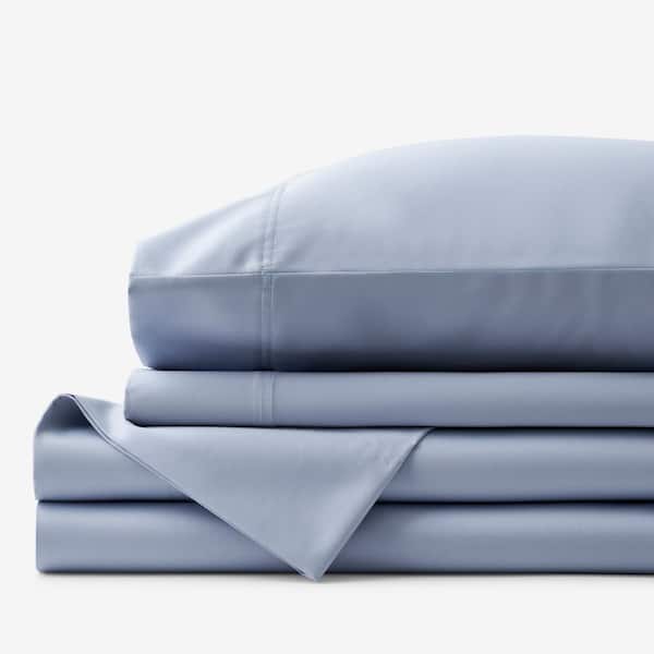 Legends Hotel Supima Wrinkle Free Sateen Blue Shadow Sateen Queen Sheet Set