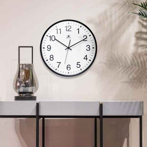 Infinity Instruments Apollo Black 15 in. Wall Clock 20359BK - The
