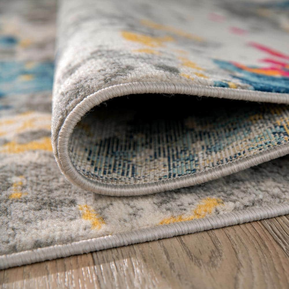 Brooklyn Multi-Color Abstract Pattern Synthetic 8 x 10 Area Rug