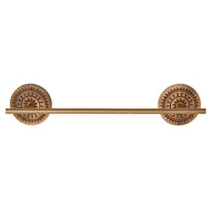 Zuri Wall Mount Wood and Gold Finish Towel Bar 18 in.