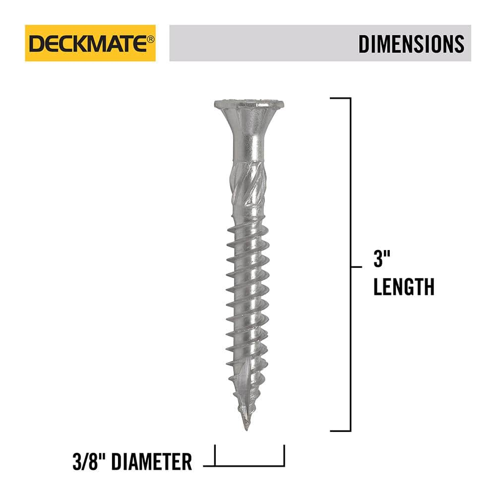 Deckmate 3/8 in. x 3 in. Star Drive Wafer Head Structural 316 Stainless ...