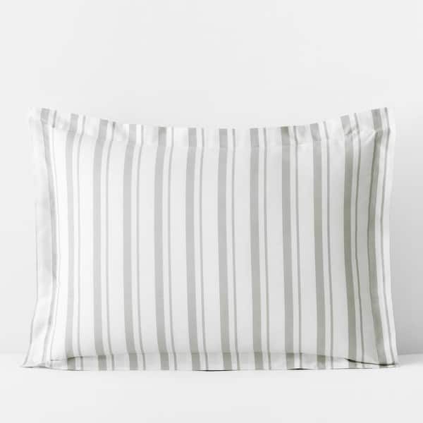 Company Kids by The Company Store Company Kids Stripe Gray Organic Cotton Percale Standard Sham