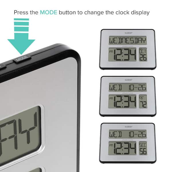 La Crosse Technology Backlight Atomic Full Calendar Digital Clock