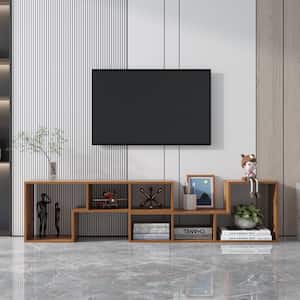 41 in.W Walnut Double L-Shaped TV Stand Fits TV's up to 50 in. Display Shelf, Bookcase Shelf for Living Room