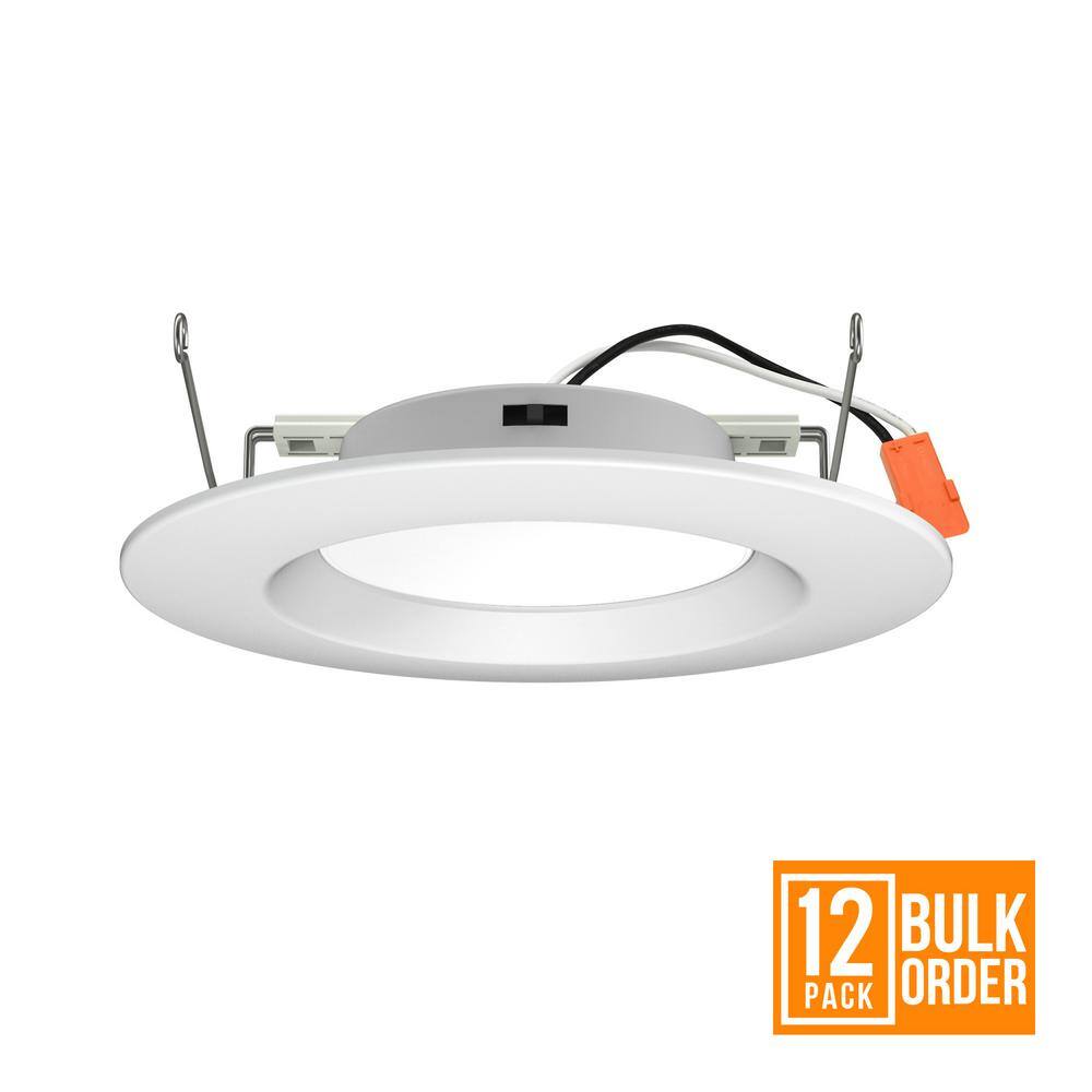 NICOR IXD 6 in. White Selectable CCT Housing Required Integrated LED Recessed Light Trim, Remodel, 12-Pack