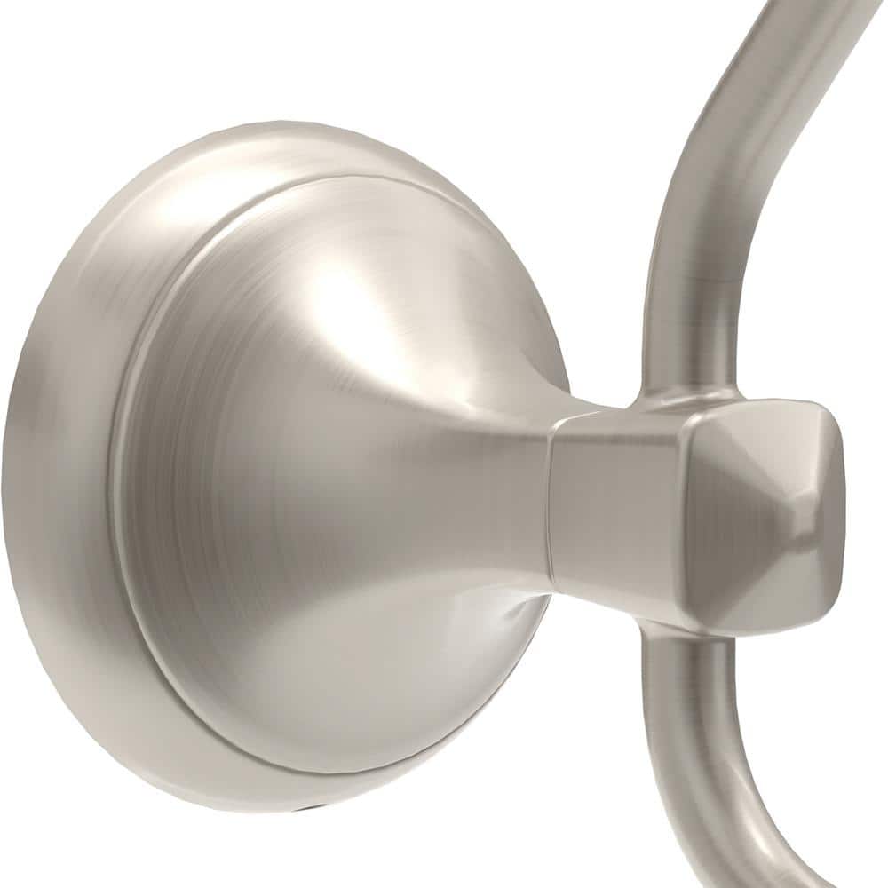Brushed Nickel Double Towel Hook with SpotShield