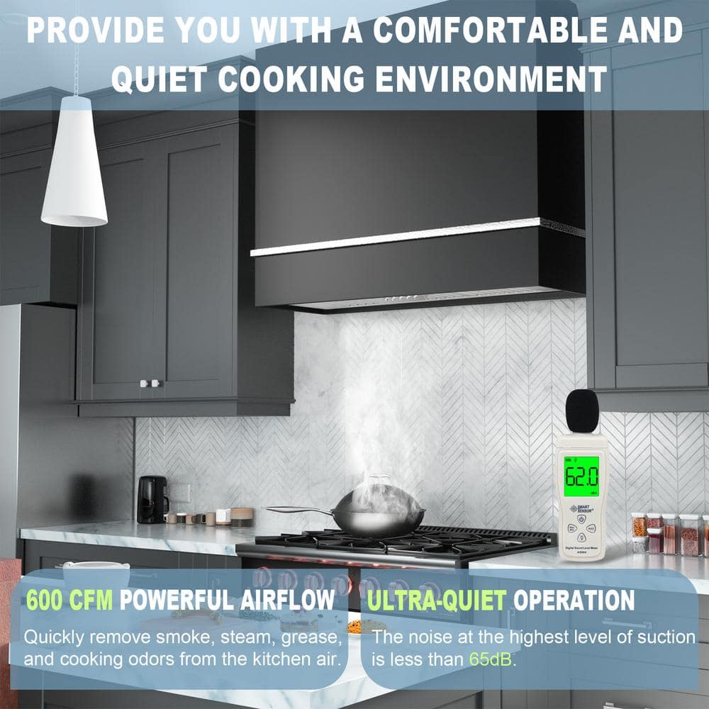 Akicon 36" Stainless Steel Wall Mount Range Hood