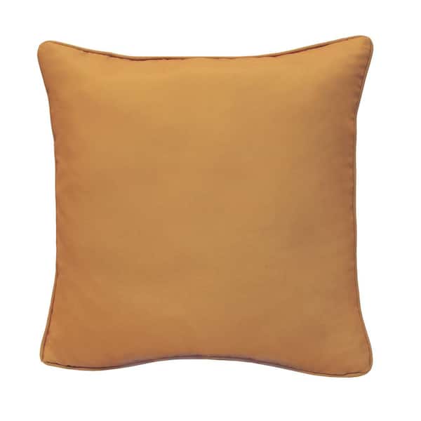 OUTDOOR DECOR BY COMMONWEALTH Outdoor Solid Mustard Olefin Textured Throw Pillow 18 x 18-Includes 1-Throw Pillow