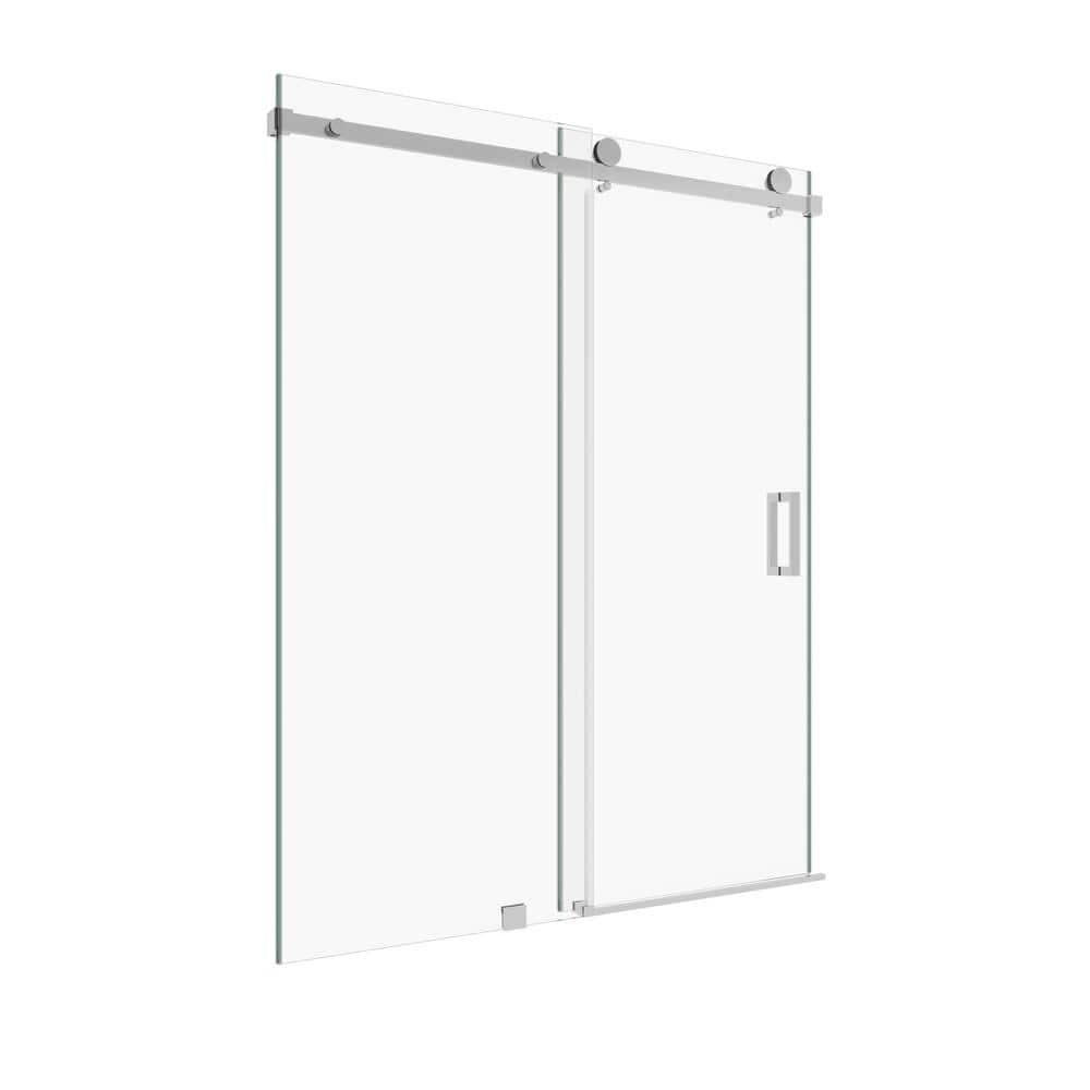 Serenity 66 in. W x 76 in. H Single Sliding Frameless Shower Door in Chrome with 3/8 in. Clear Glass price history on PriceWatchPro