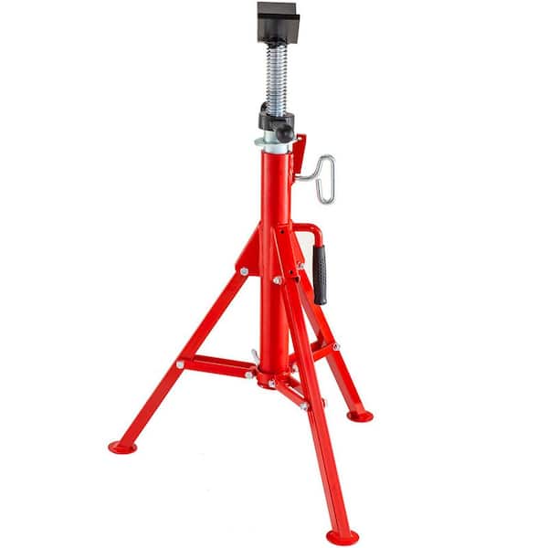 V Head Pipe Stand Adjustable Height 28-52 in. Pipe Jack Stands 2500 lbs. Capacity Folding Pipe Stands 1/2 to 12 in.