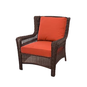 Spring Haven 23.5 in. x 26.5 in. 2-Piece Outdoor Lounge Chair Cushion in Standard Orange