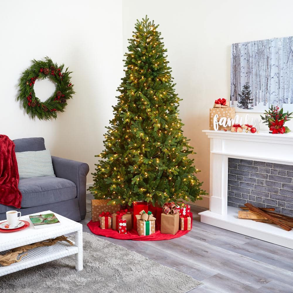 Nearly Natural 7.5 ft. Pre-Lit Washington Fir Artificial Christmas Tree with 600 Clear Lights T1853