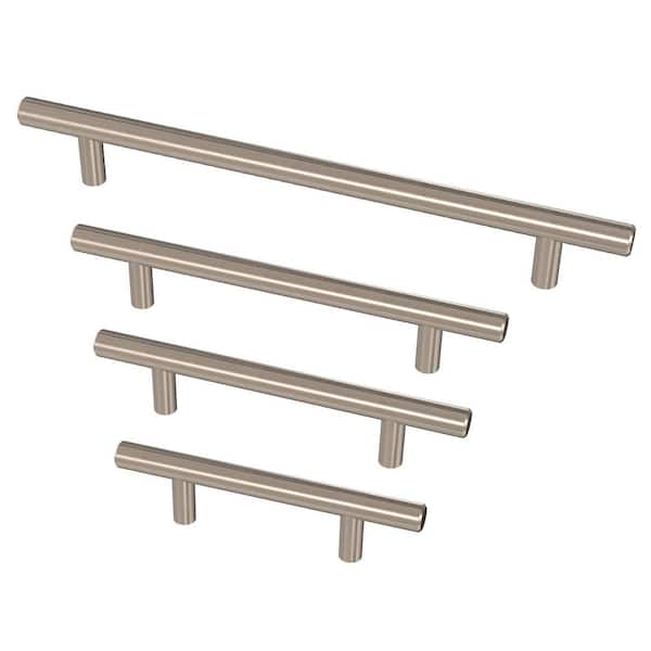 Franklin Brass - 10-Pack Solid Bar 4 in. (102 mm) Modern Cabinet Drawer Pulls in Stainless Steel