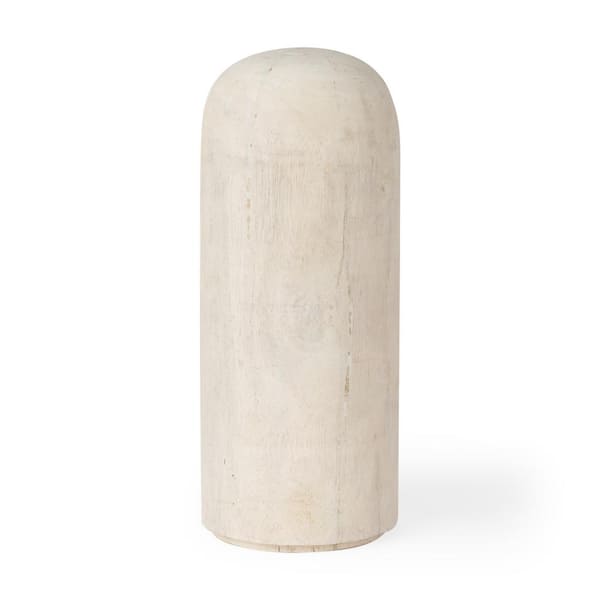 Mercana Knox Tall White-Wash Wood Decorative Object