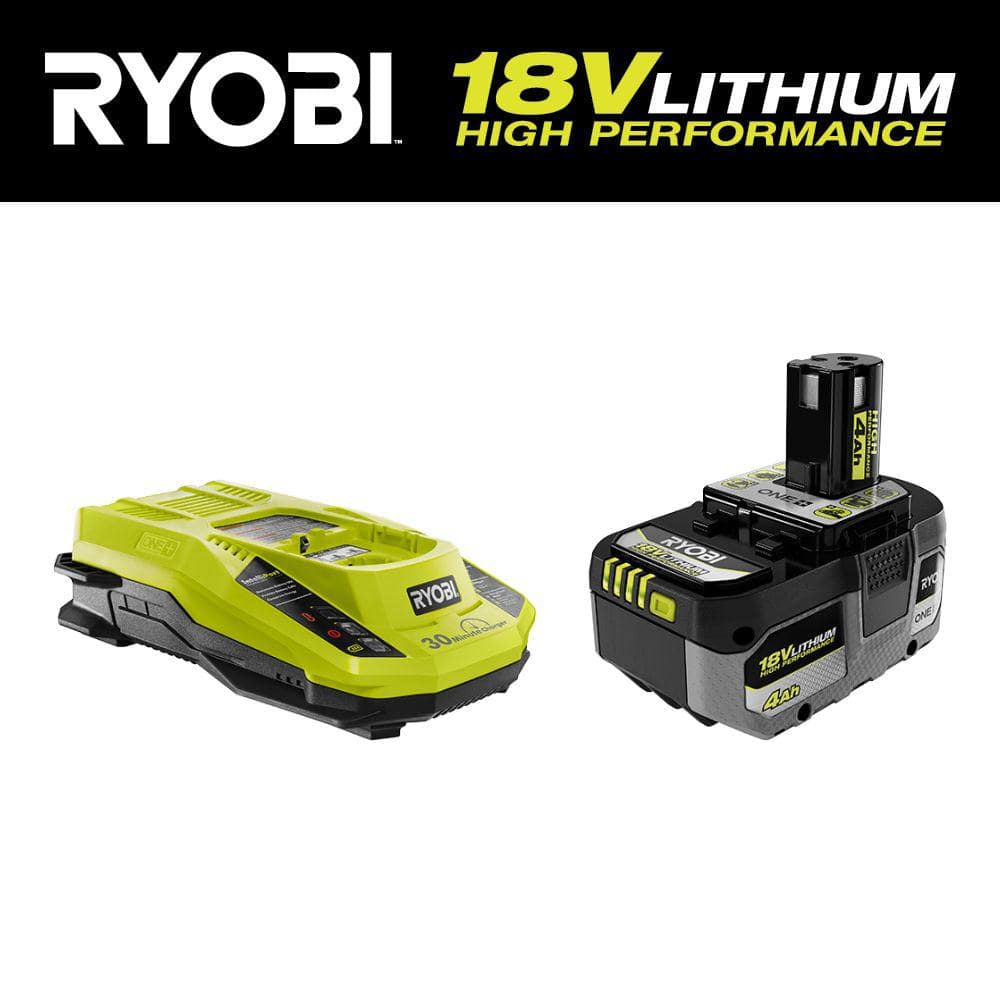 RYOBI ONE+ 18V HIGH PERFORMANCE Lithium-Ion 4.0 Ah Battery and Charger  Starter Kit PSK004 The Home Depot