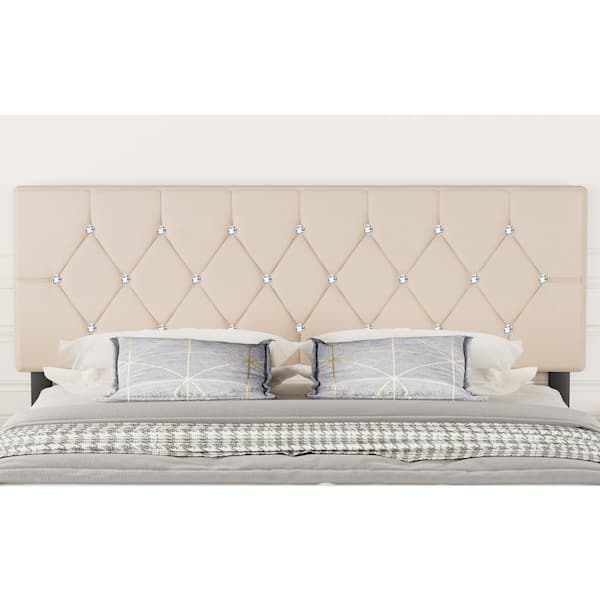 VECELO King Velvet Headboard Diamond Tufted 6 Heights 39.8