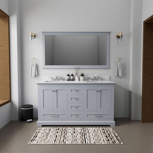 Lexora Dukes 60-in Dark Grey Bathroom Vanity Cabinet