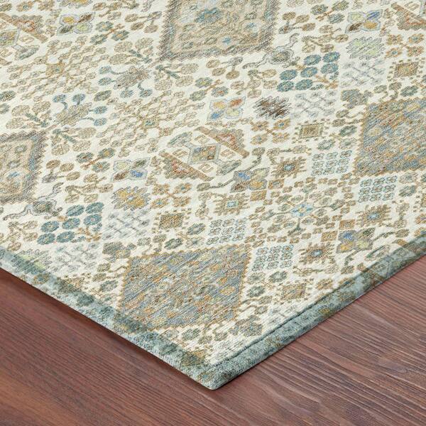 Chantille Machine Washable Indoor/Outdoor Abstract ACN2478 Ivory 5 ft. x 7 ft. 6 in. Area Rug