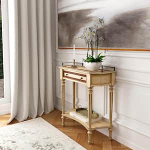 Charleston 30 in. Beige Rectangle Wood Console Table with 1 Drawer