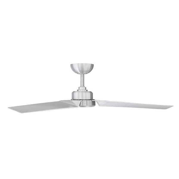 Roboto 52 in. Smart Indoor/Outdoor Brushed Aluminum 3-Blade Standard Ceiling Fan Plus Remote