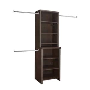 Impressions Deluxe Hutch 60 in. W - 120 in. W Chocolate Wood Closet System