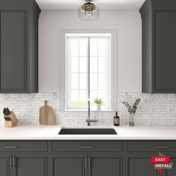 Xpress Mosaix Perfect-Fit Calacatta Dolomiti Polished 12 in. x 18 in. Marble Zipper Mosaic Tile (435 sq. ft./Pallet)