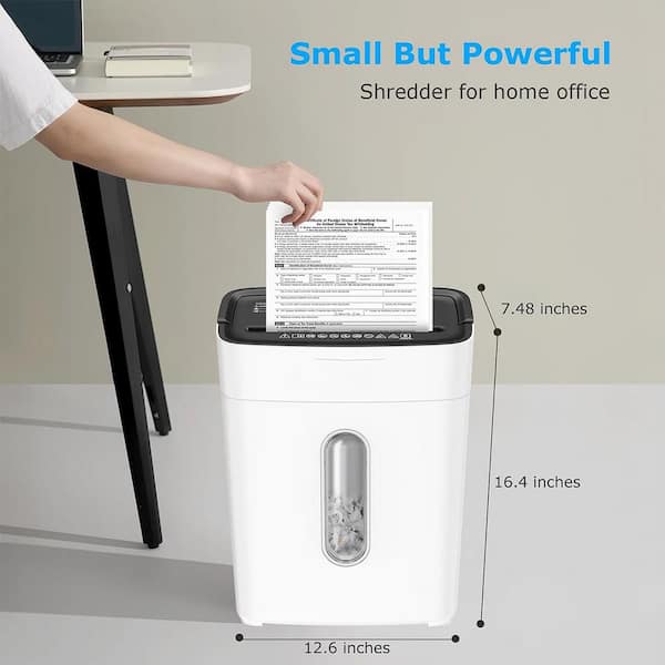 Yichuhaoxi White Paper Shredder for Home Office, 8-Sheet